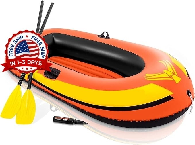 Bote Inflable Con Remos Balsa Bote De Pesca Resistente Durable Bomba De Aire NEW