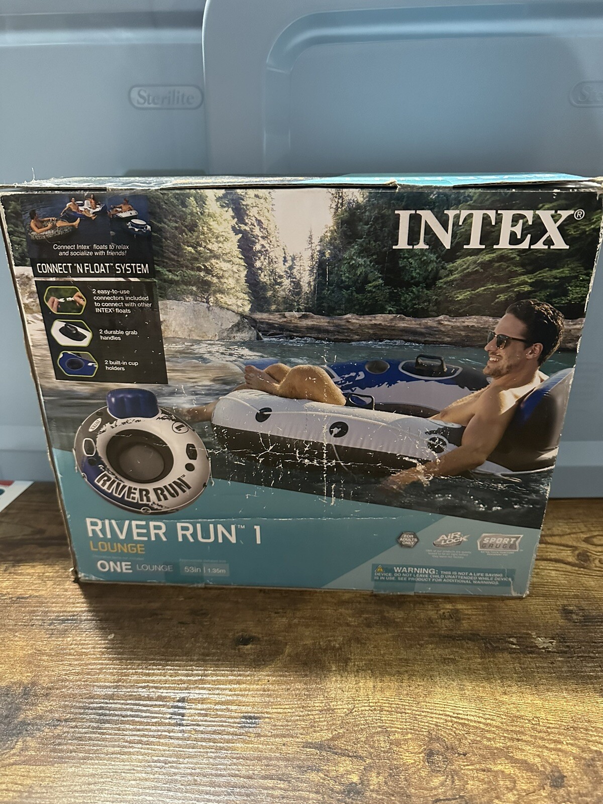 Intex River Run I Sport Lounge 53 inch Inflatable Water Float Summer Pool River