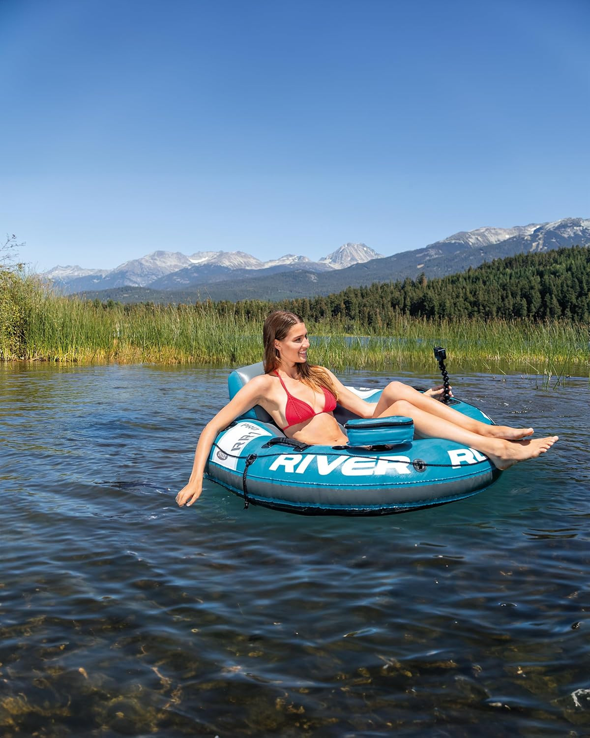 INTEX 56843EP River Run Pro Inflatable Floating Lounge: /Phone Mount – Built-In