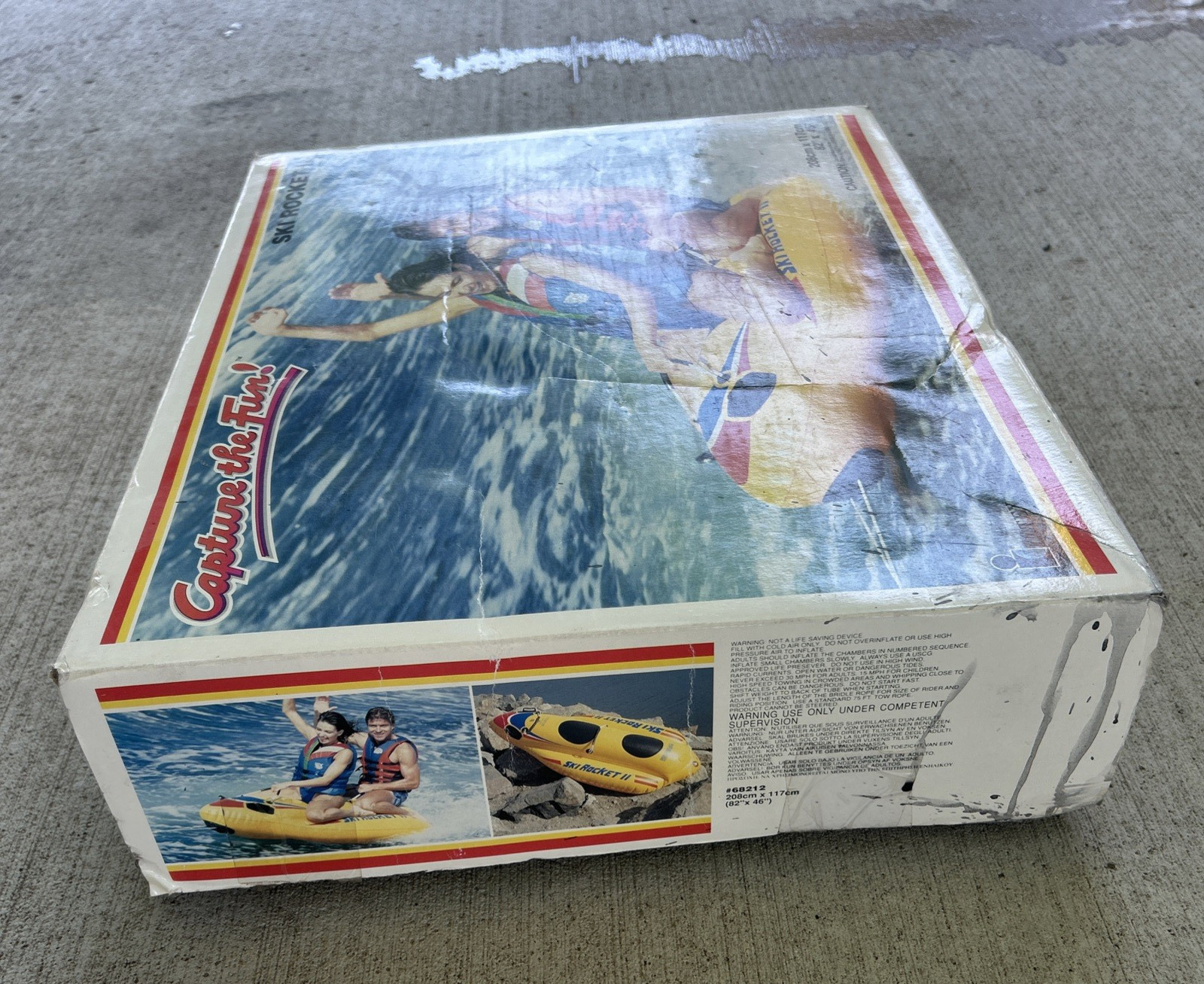 Vintage 1986 Intex Recreation SKI ROCKET One Person Ski Boat Inflatable 61”x39”