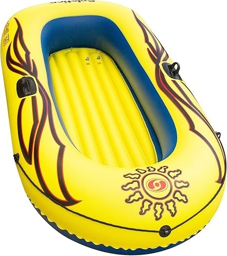 Inflatable Boat Raft 2 Person 6 Ft Heavy Duty PVC With Oar Locks Grab Line