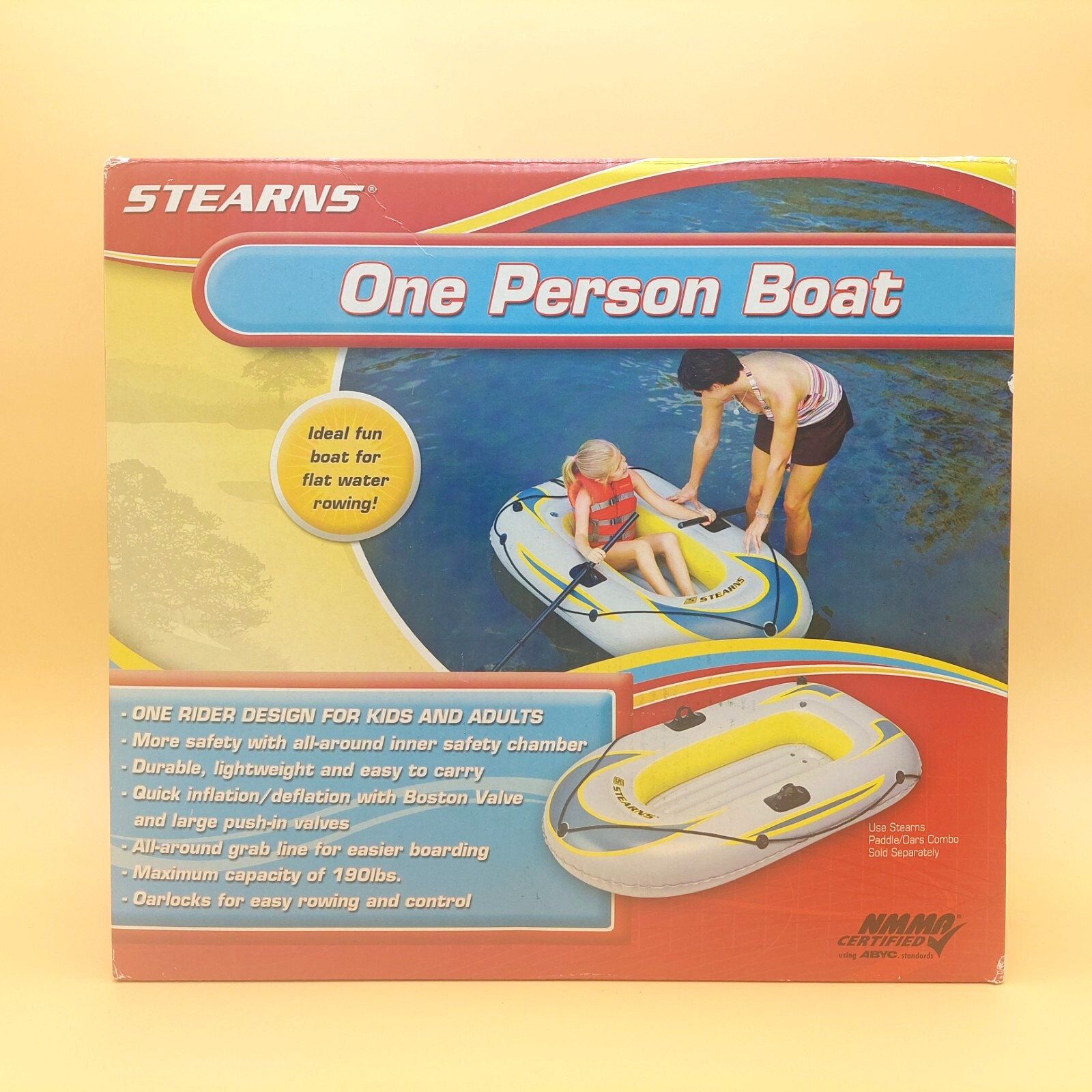 Stearns Inflatable One Person Boat Raft Lightweight Design Snow Tubing Floating