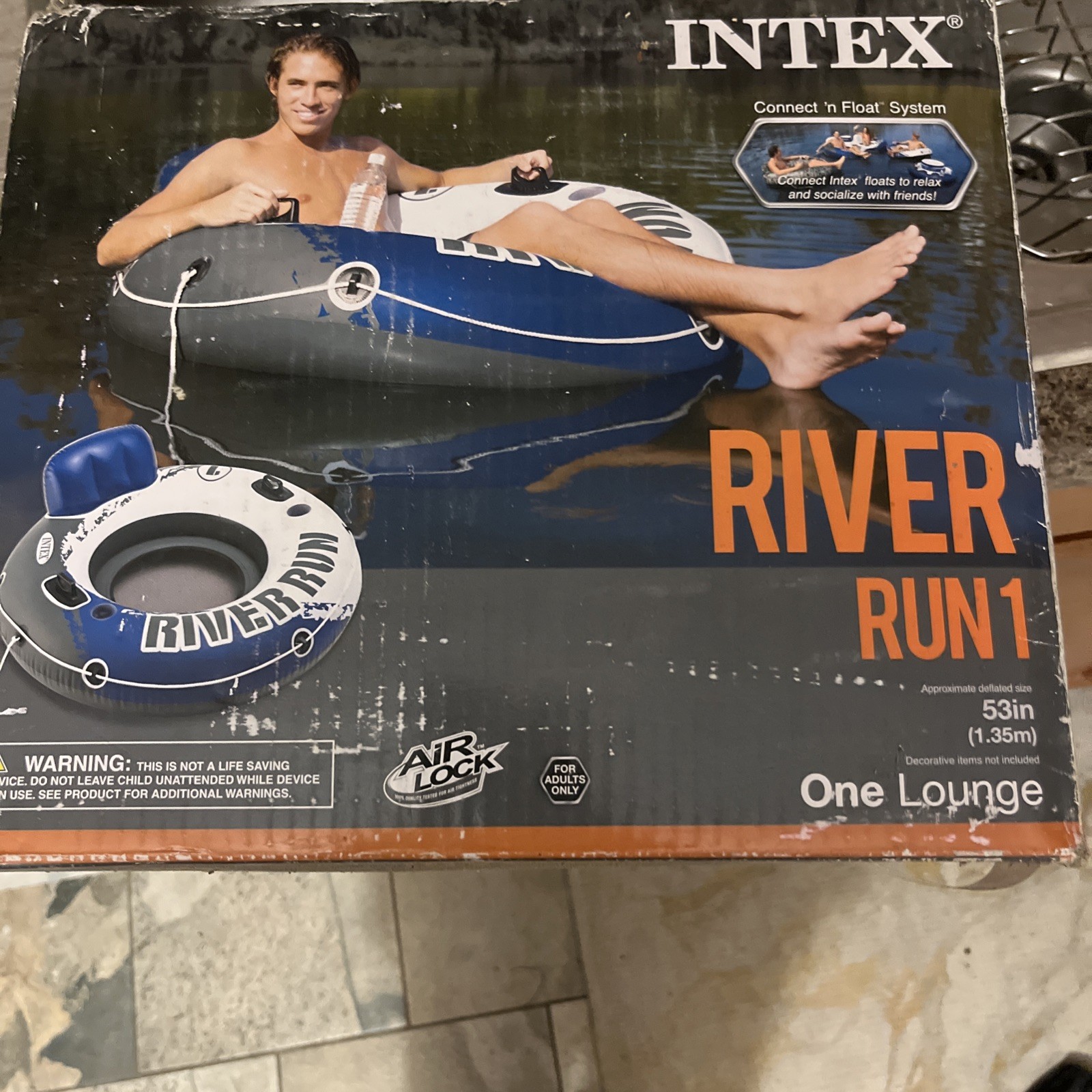 NEW Intex Aqua River Run 1 Lounge Ring Pool Float With Cup Holders 53″ Diameter
