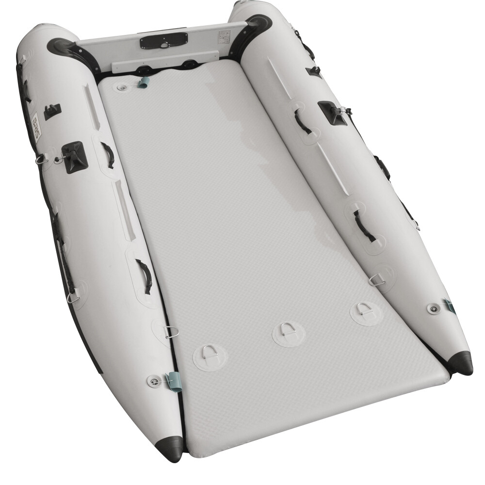 BRIS 11 ft Inflatable Catamaran Inflatable Boat Dinghy Mini Cat Boat Gray