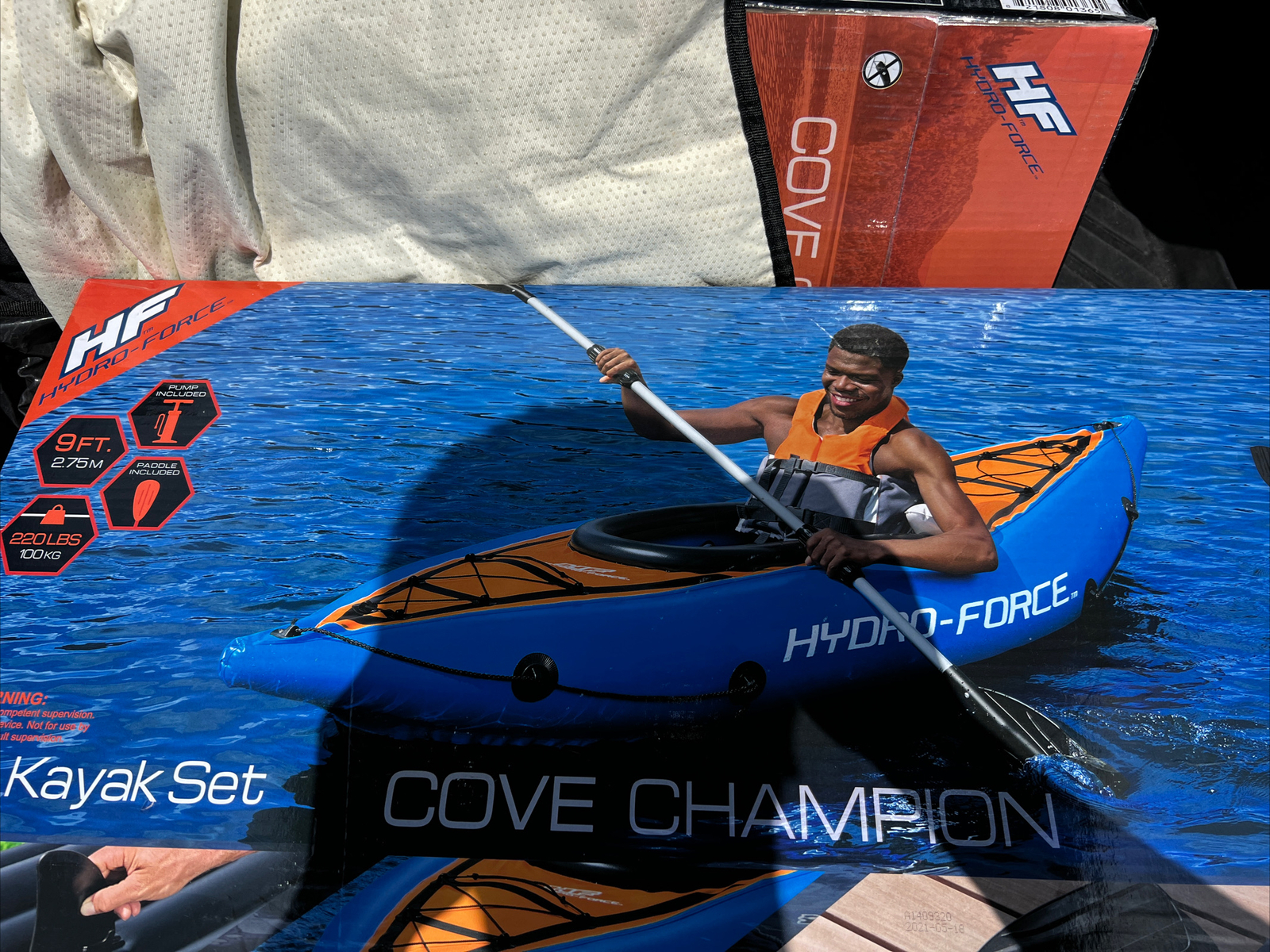 Bestway Hydro Force Cove Champion Inflatable 1 Person Outdoor Water Kayak Set