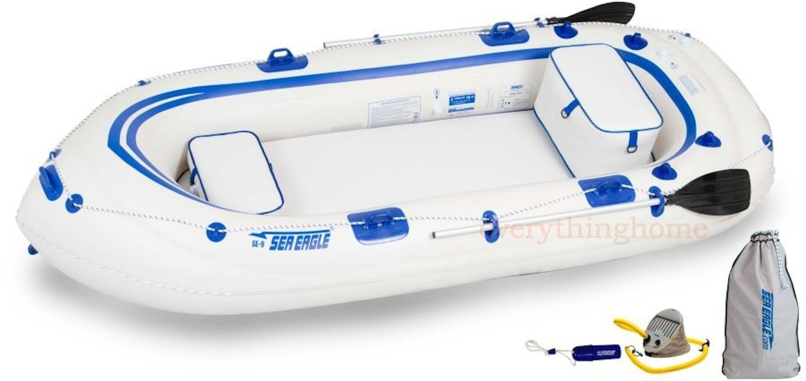 Sea Eagle SE9 Startup Pkg Inflatable Boat -2 Oars 2 Seats Pump – Free Shipping!