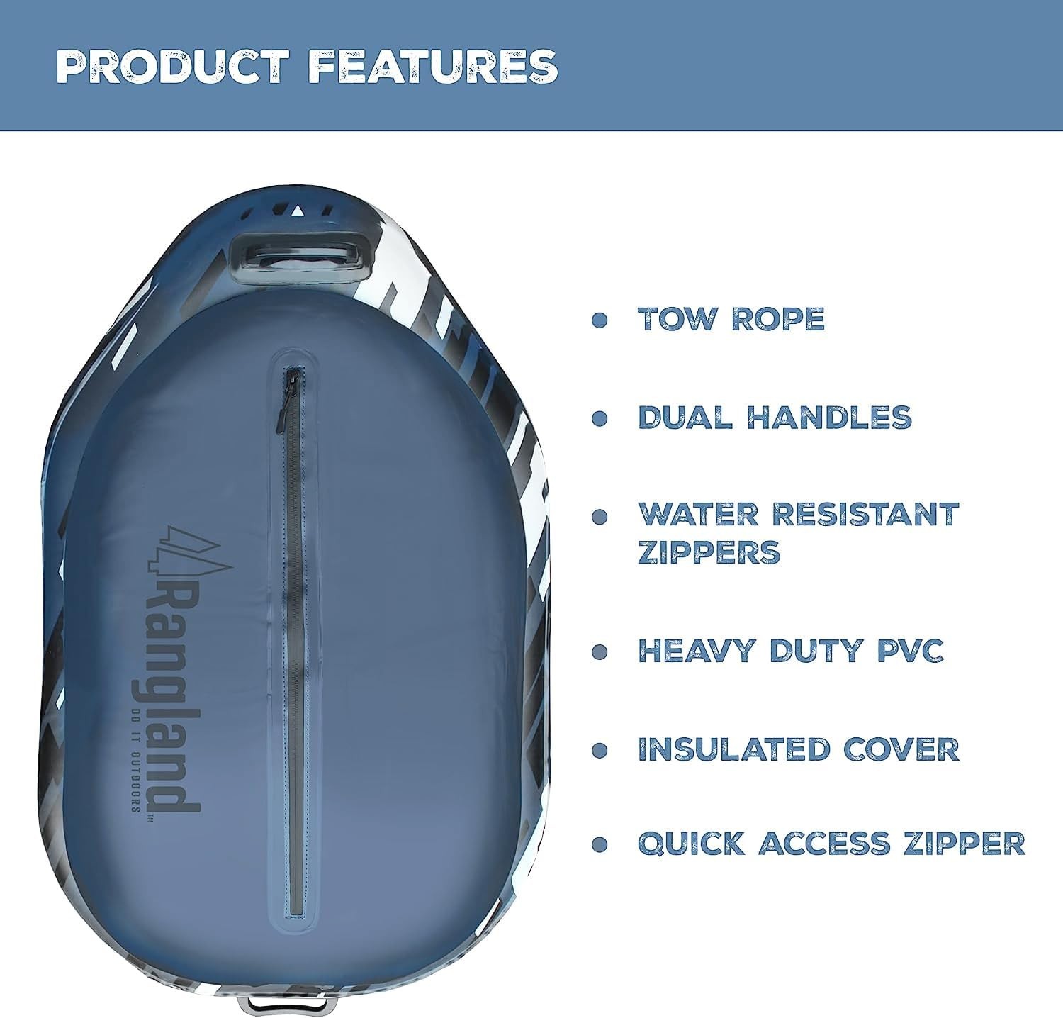 Adventure-30 Kayak River Cooler with Tow Rope, Insulated Heavy Duty PVC, Floatin