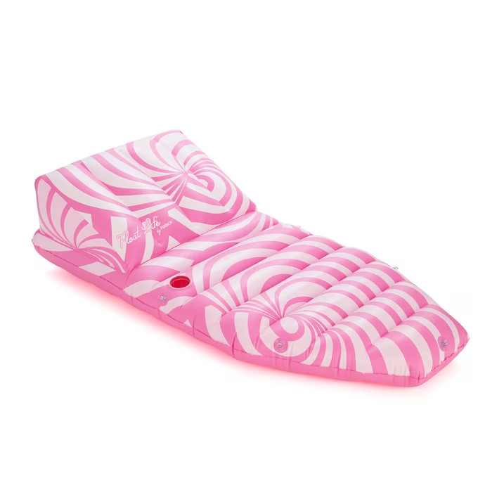 Float Life by Funboy Pink Twist Sun Lounger Pool Float, 65» Long