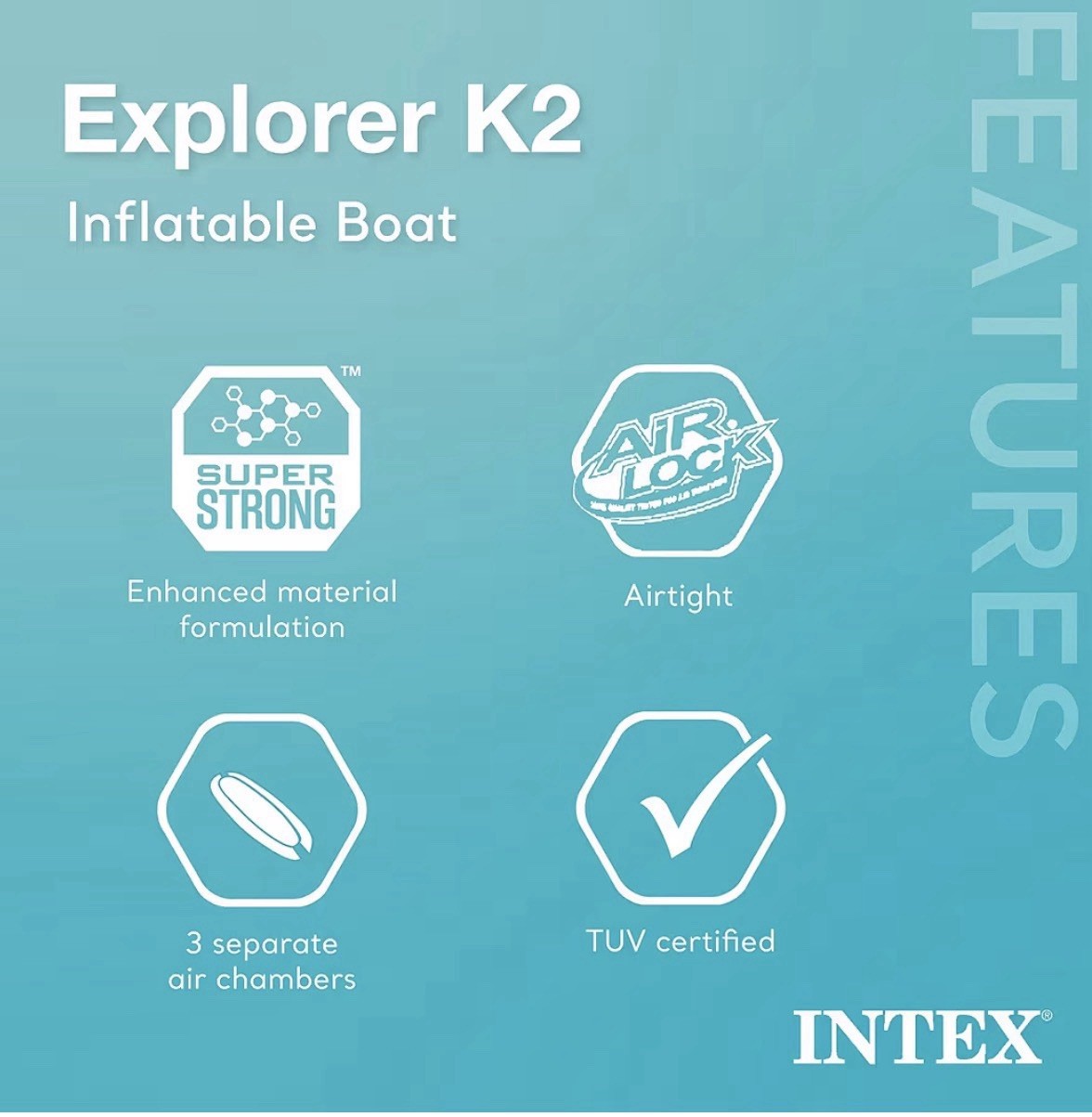 Intex Explorer K2 2-Person Inflatable Kayak with Aluminum Oars (68307EP)