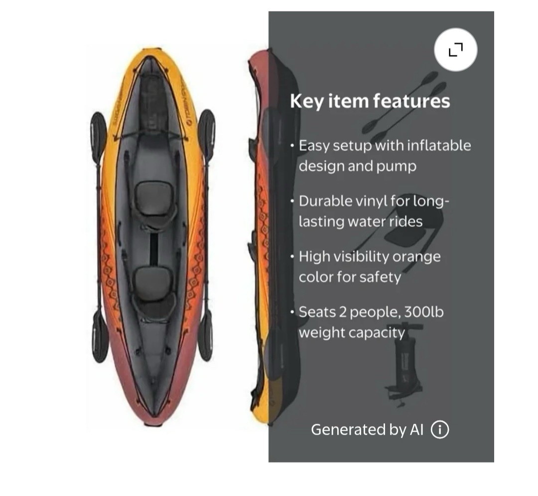 Tobin Sports 2 Person Inflatable Kayak