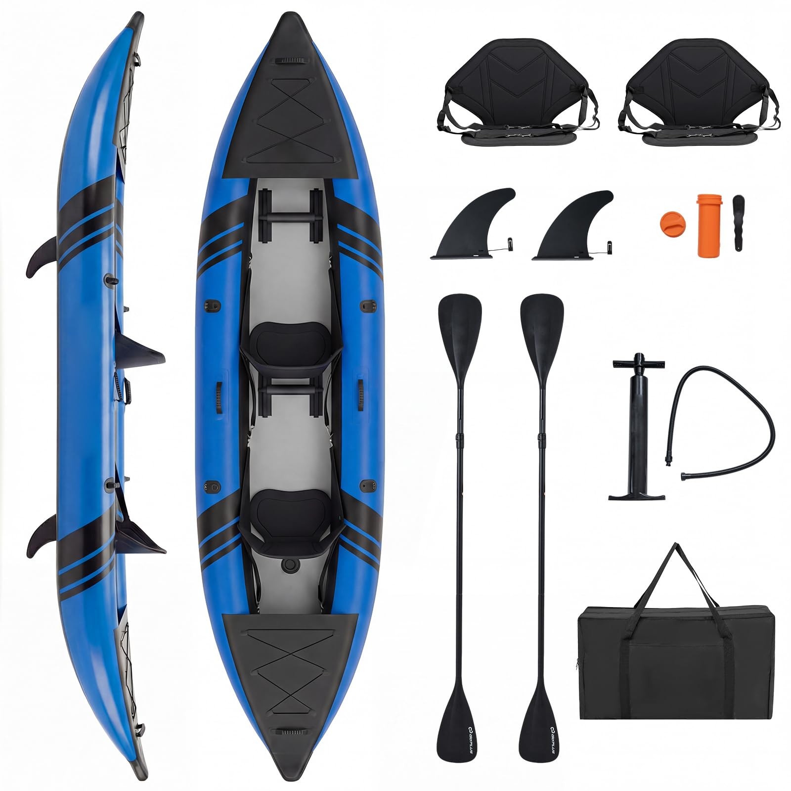 S AFSTAR Inflatable Kayak, 2 Person Canoe with 507 lbs Capacity, Drop-Stitch …