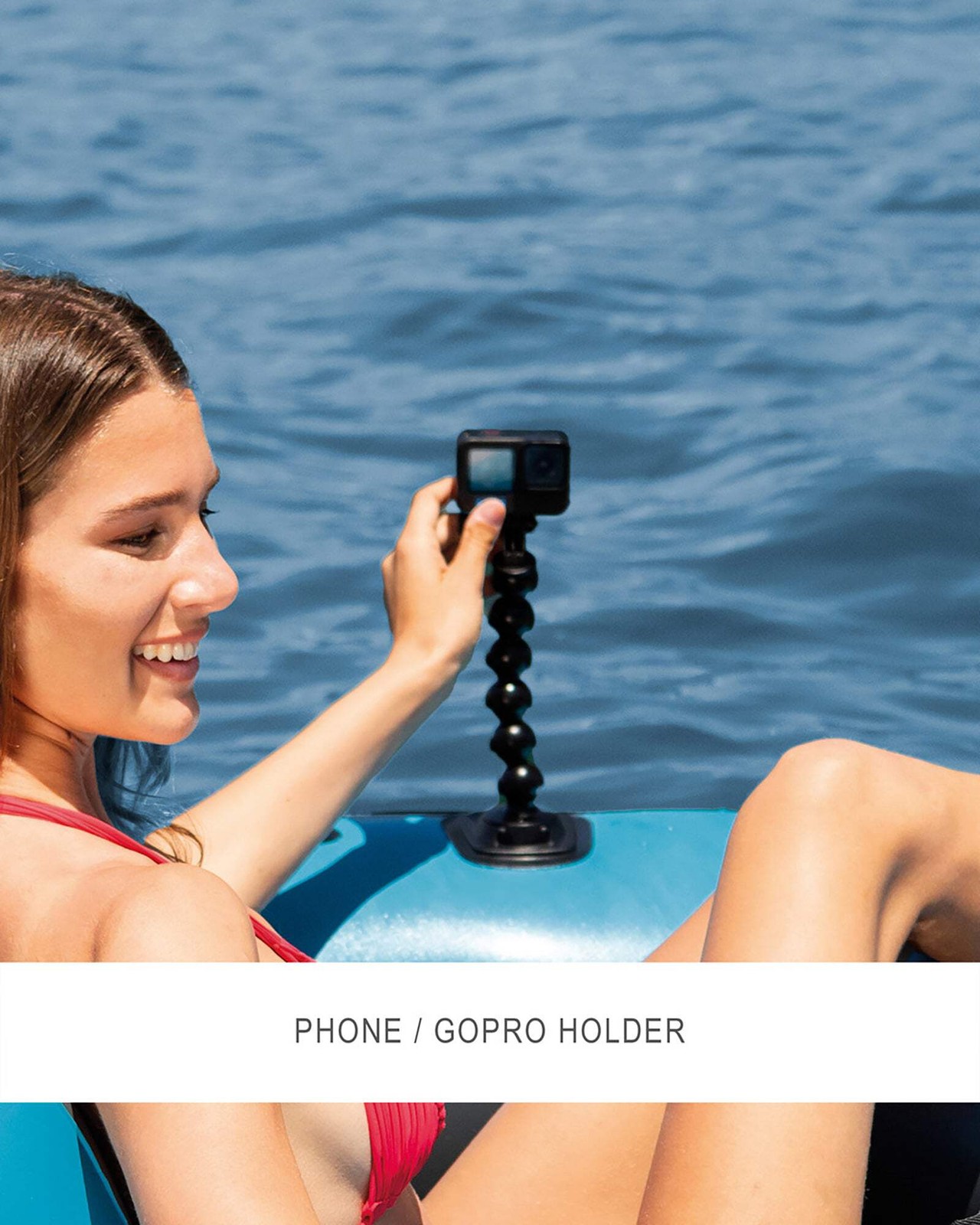 INTEX 56843EP River Run 1 Pro Inflatable Floating Lounge: GoPro/Phone Mount – Bu