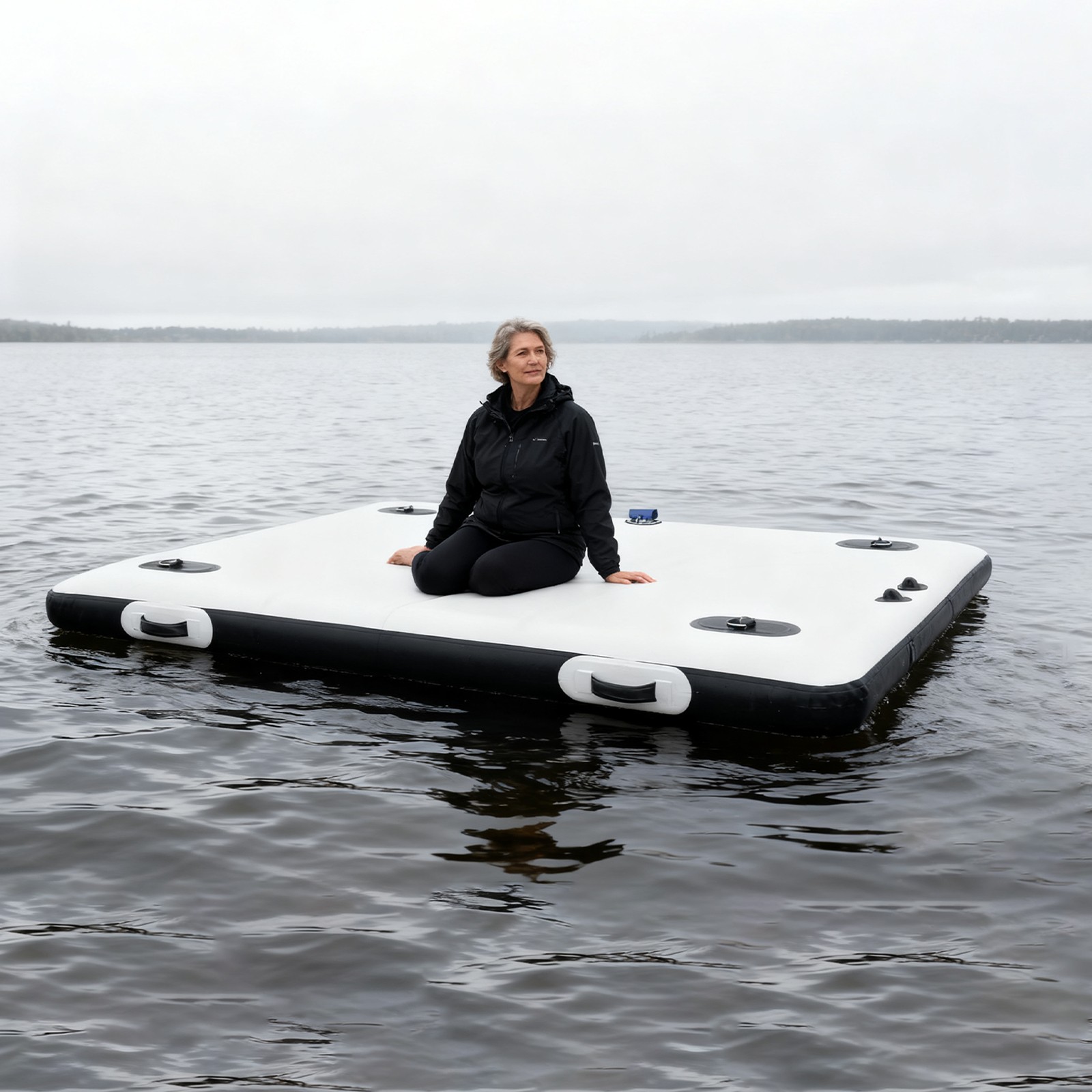 2*1.5m Inflatable Fishing Boat Portable Inflatable Floating Platform 880lbs Load