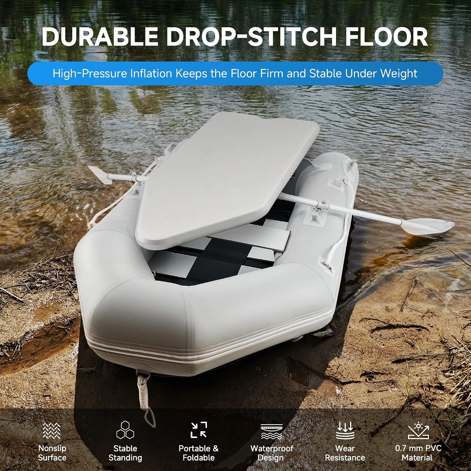 CO-Z Inflatable Floor Replacement for 7.5 ft Boats, 4.7×2.5 ft, Used