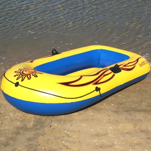 Inflatable Boat Raft 2 Person 6 Ft Heavy Duty PVC With Oar Locks Grab Line