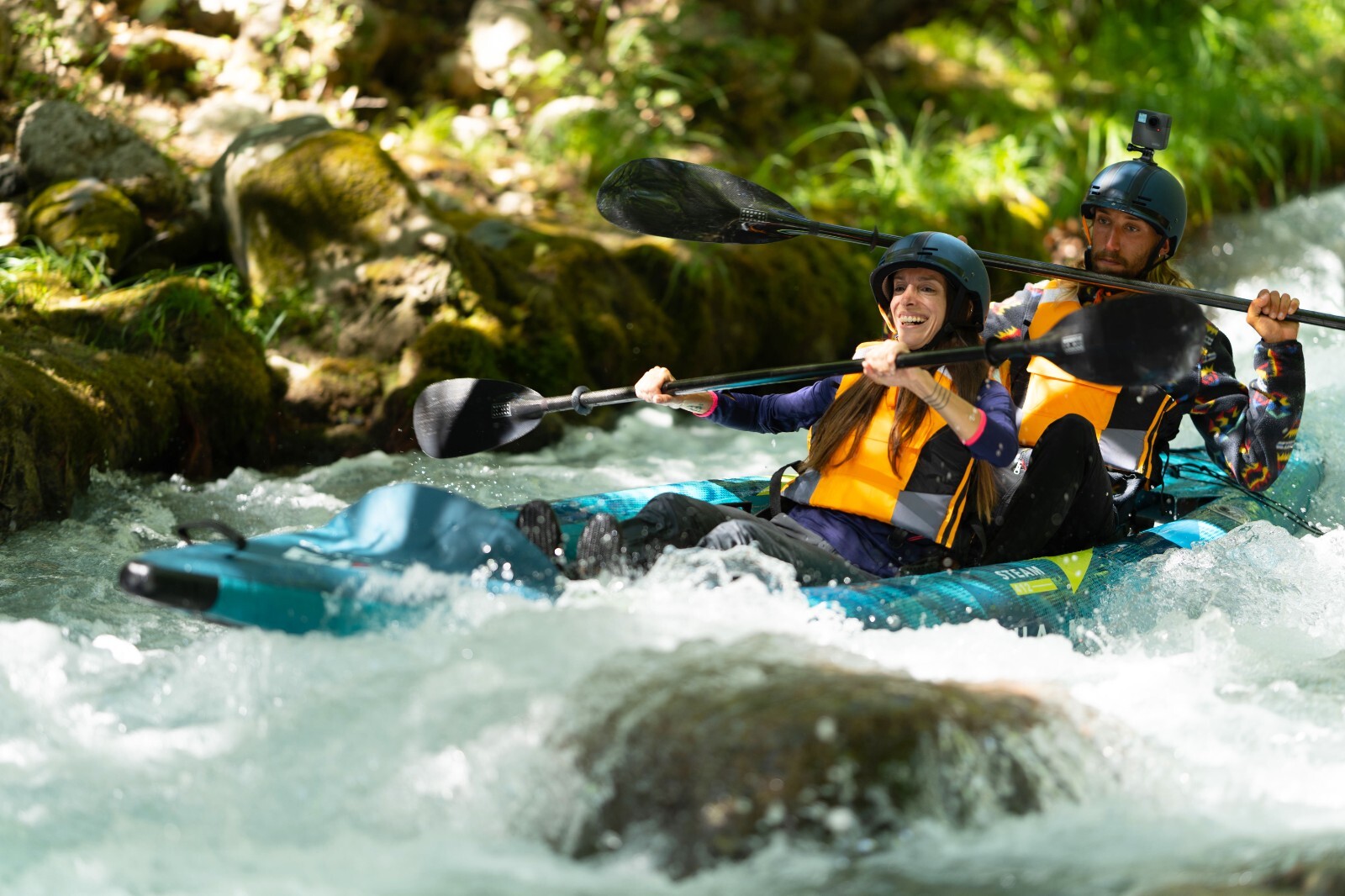 AQUA MARINA STEAM 412 INFLATABLE VERSATILE WHITEWATER KAYAK 2 PERSON 13’6″
