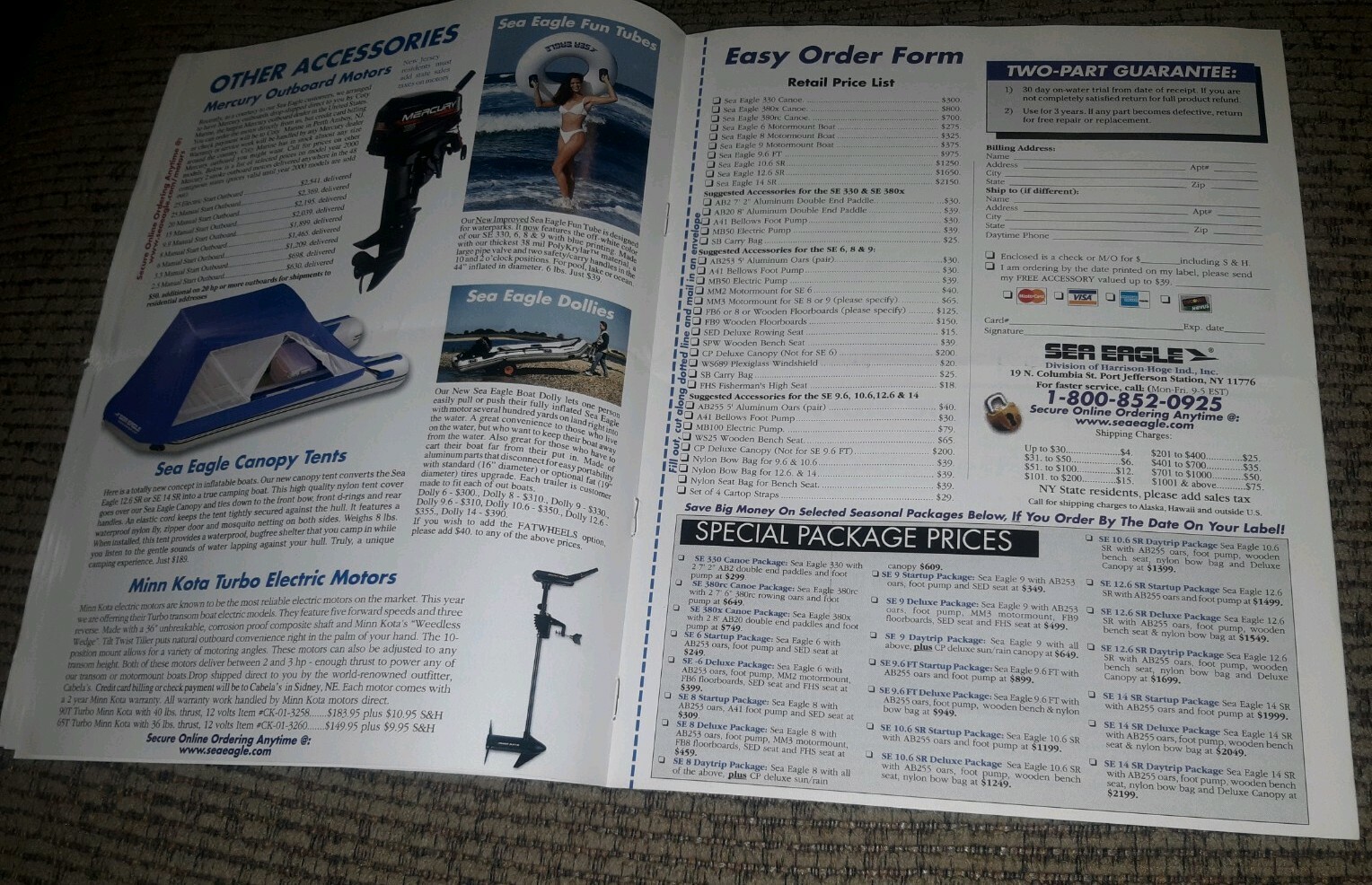 Sea Eagle 2000 CATALOG Inflatable Kayak boat Paddles Pump Accessories VINTAGE