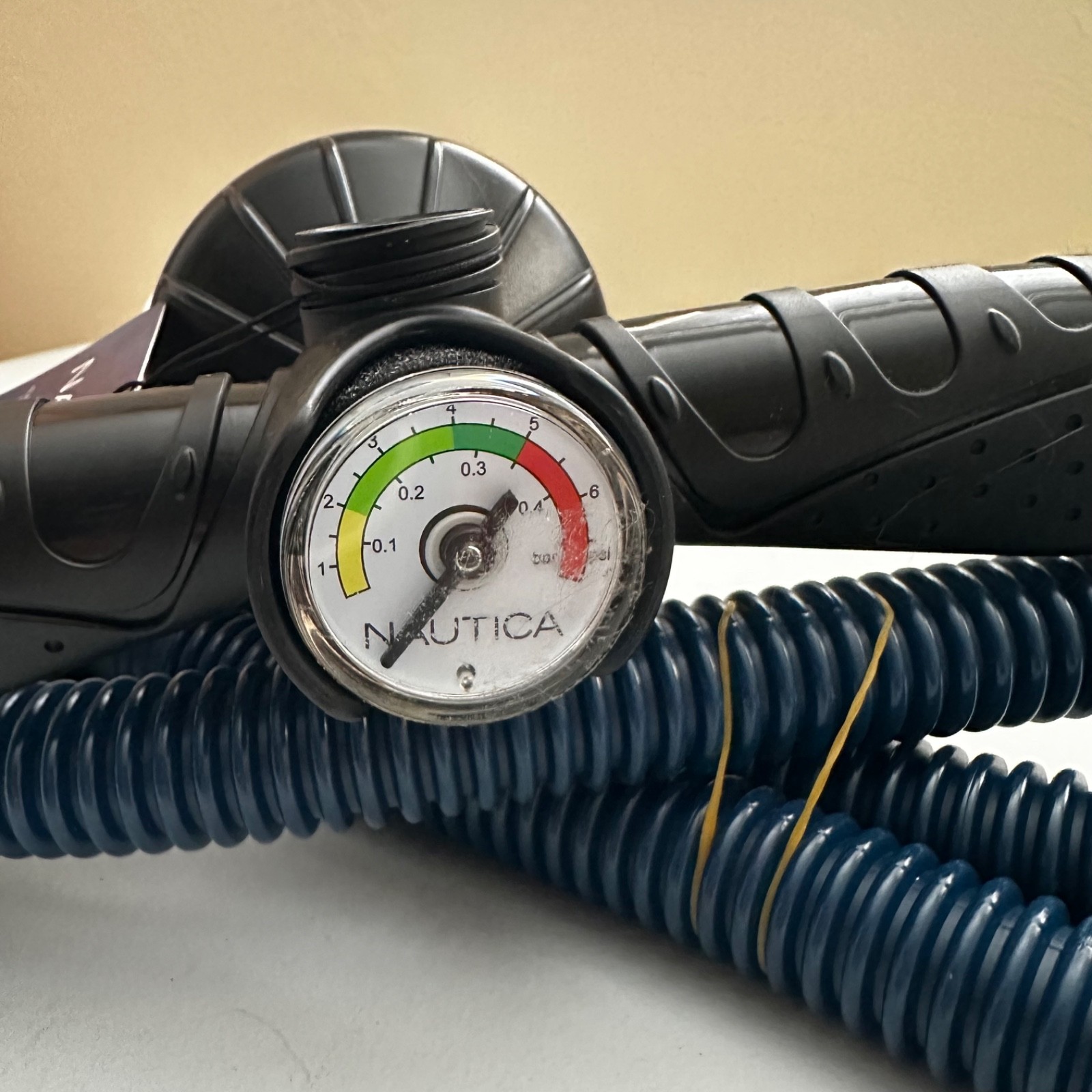 Nautica Dual-Action Hand Pump w/ Gauge | Kayak Raft Mat Inflator | 5 PSI Manual
