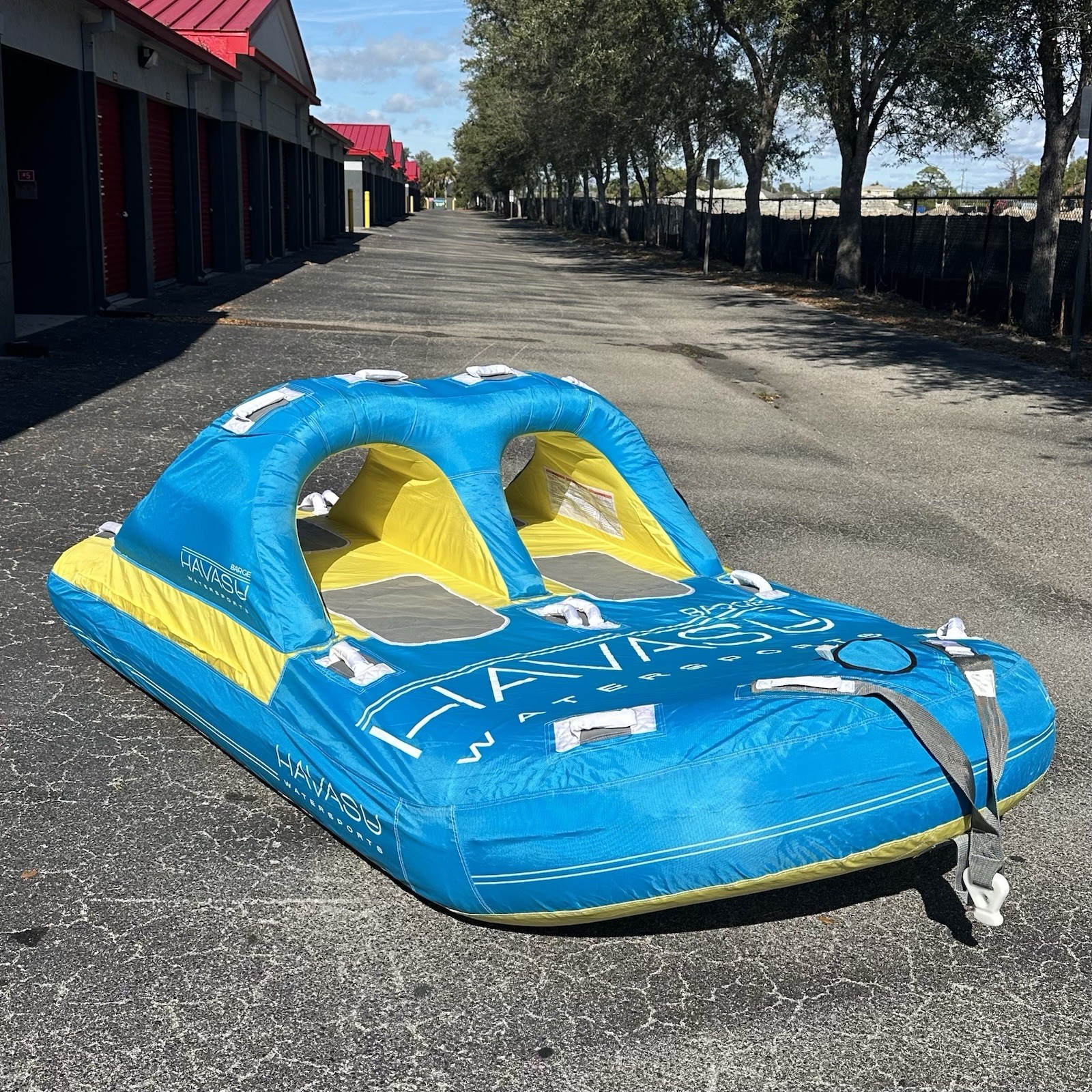 1-4 Person Towable Tube for Boat Jet Ski Inflatable Raft w/ Pump, Rope 510lb Cap