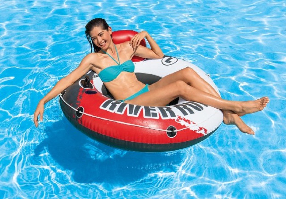 Intex Red River Run 1 Fire Edition Sport Lounge Inflatable Water Float 53inch Di