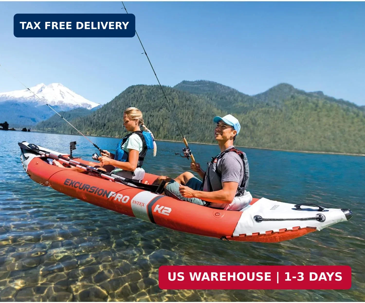68309EP Excursion Pro K2 Inflatable Kayak Set: Includes Deluxe 86in Kayak