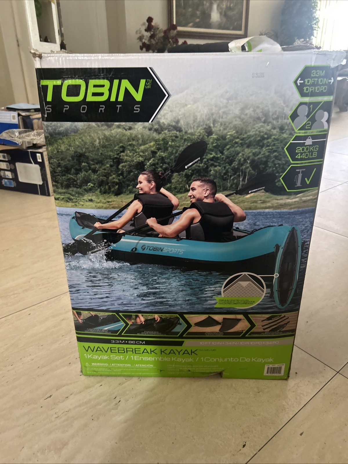 Tobin Sports 2-Seat Wavebreak Kayak W/Oars | 440 lbs. | Open Box