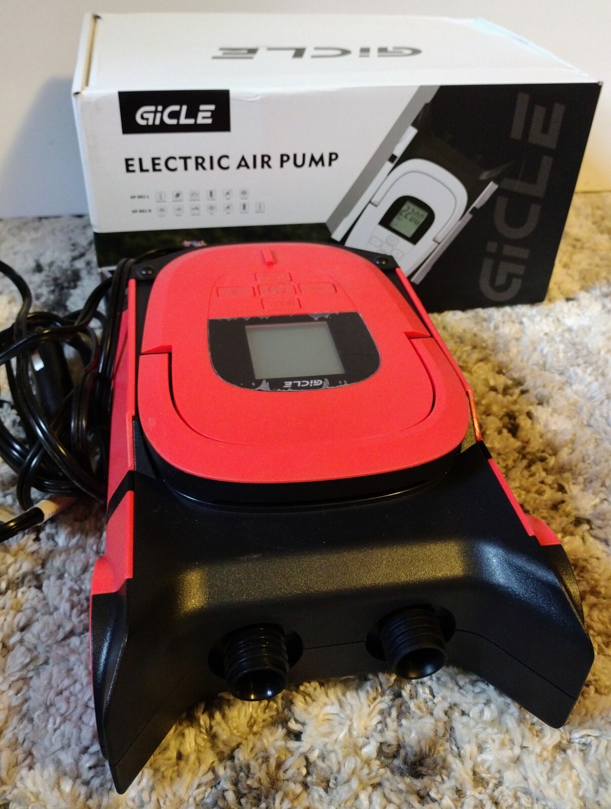 Paddle Board Pump with Auto-Off Function Dual Motor for 10.8ins .. Red in Color