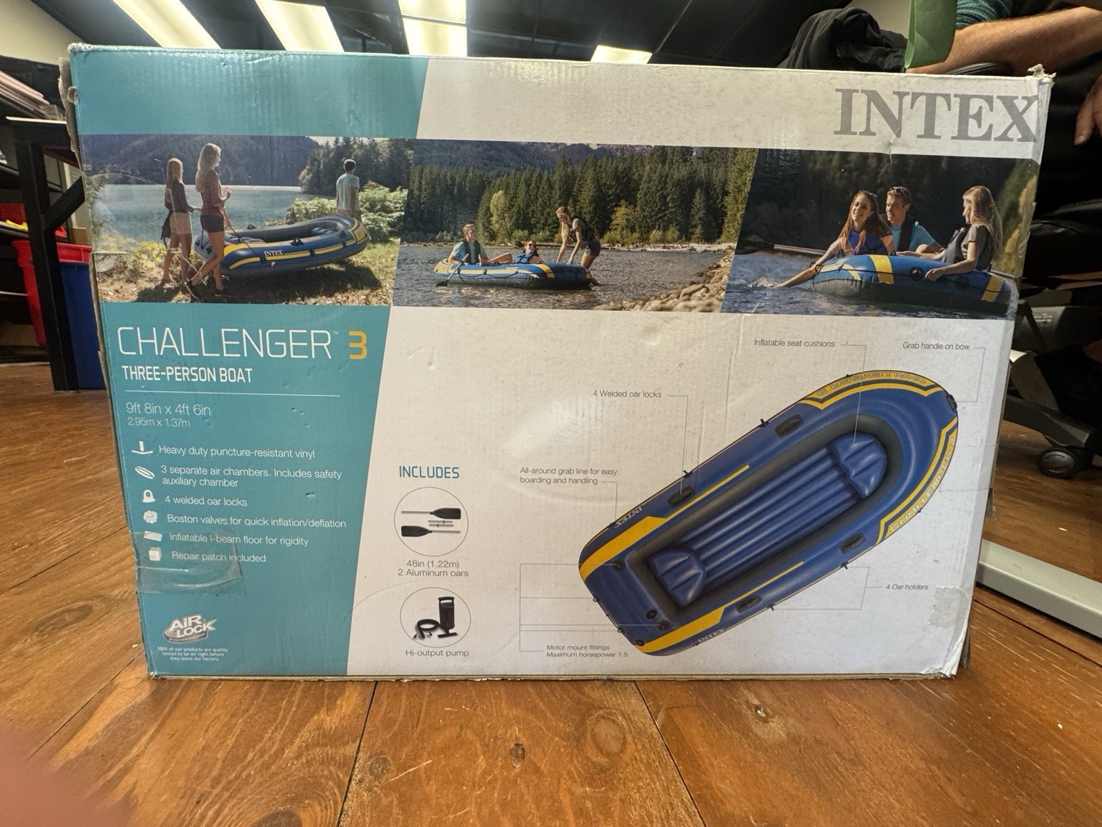 INTEX Challenger 3 Inflatable Boat Set with Pump & Oars | 68370EP (Used)