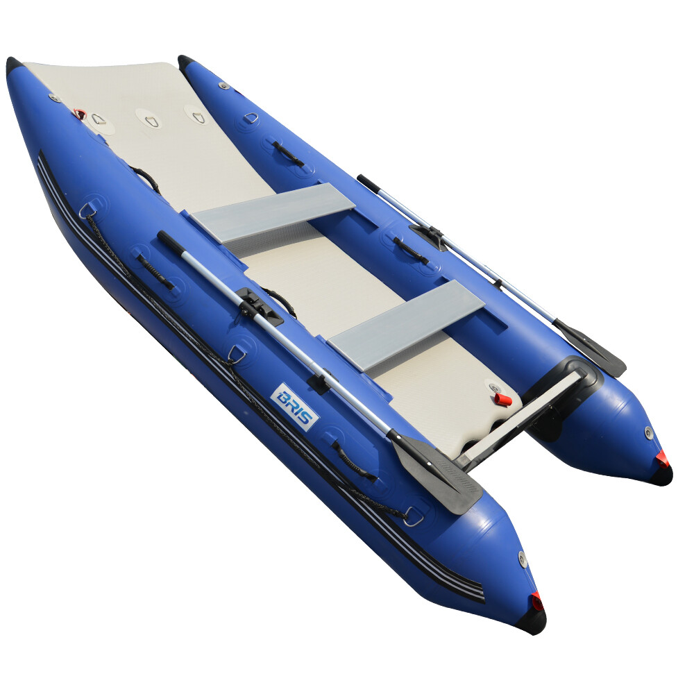 BRIS 11 ft Inflatable Catamaran Inflatable Boat Dinghy Mini Cat Boat Blue