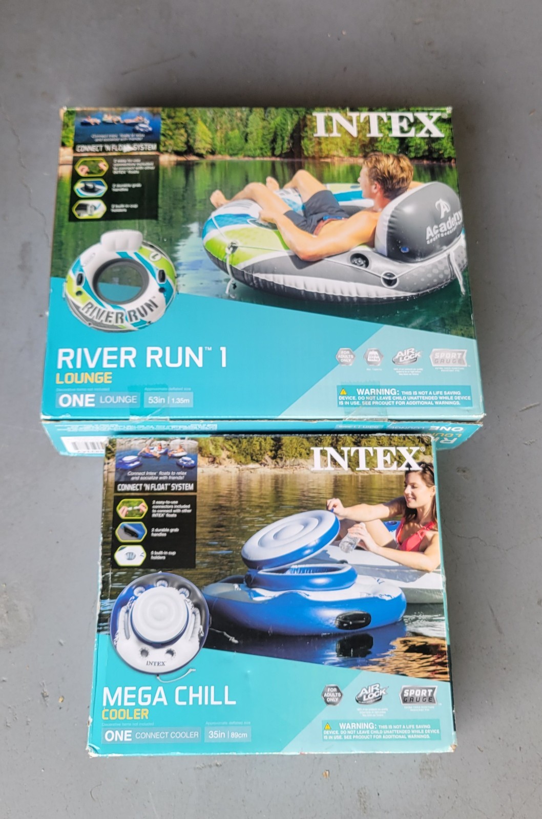 Intex River Run 53 inch Inflatable Float Inner Tube River Raft And Cooler