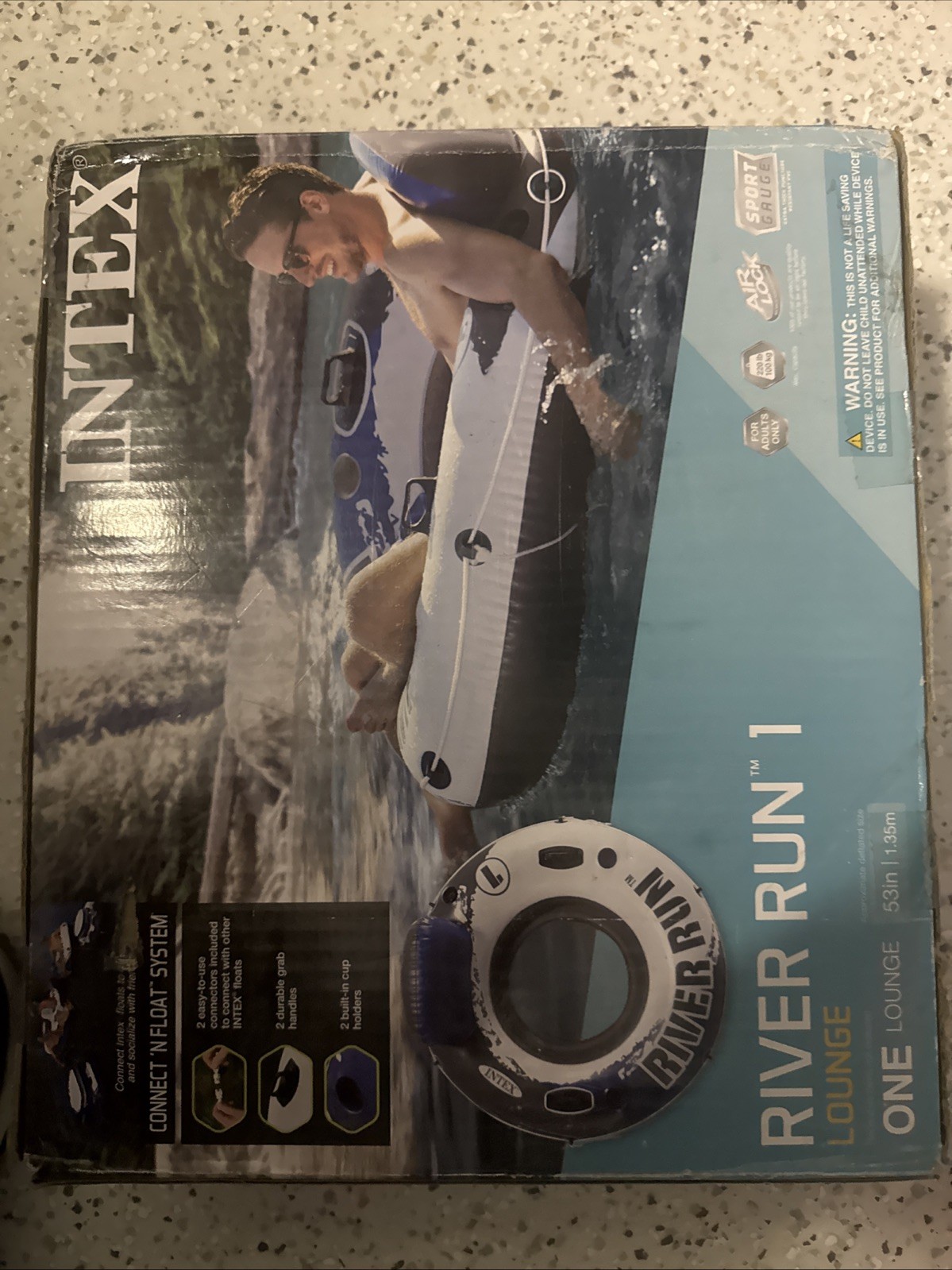 Intex River Run I Sport Lounge 53 inch Inflatable Water Float