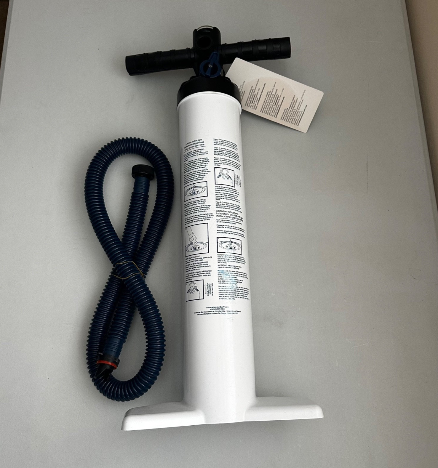 Nautica Dual-Action Hand Pump w/ Gauge | Kayak Raft Mat Inflator | 5 PSI Manual