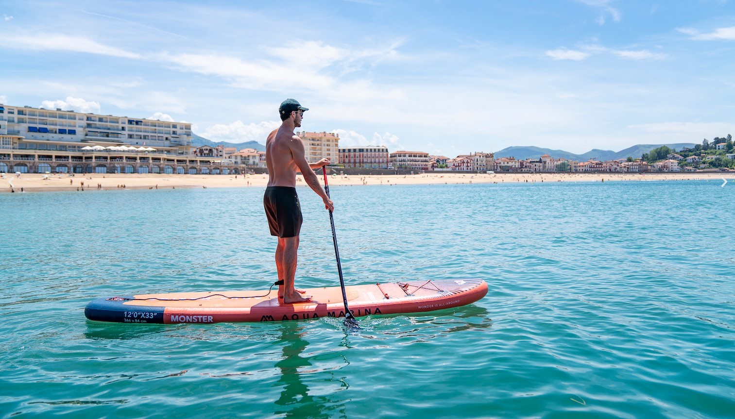 Aqua Marina 12.0′ Monster inflatable stand-up paddleboard with paddle