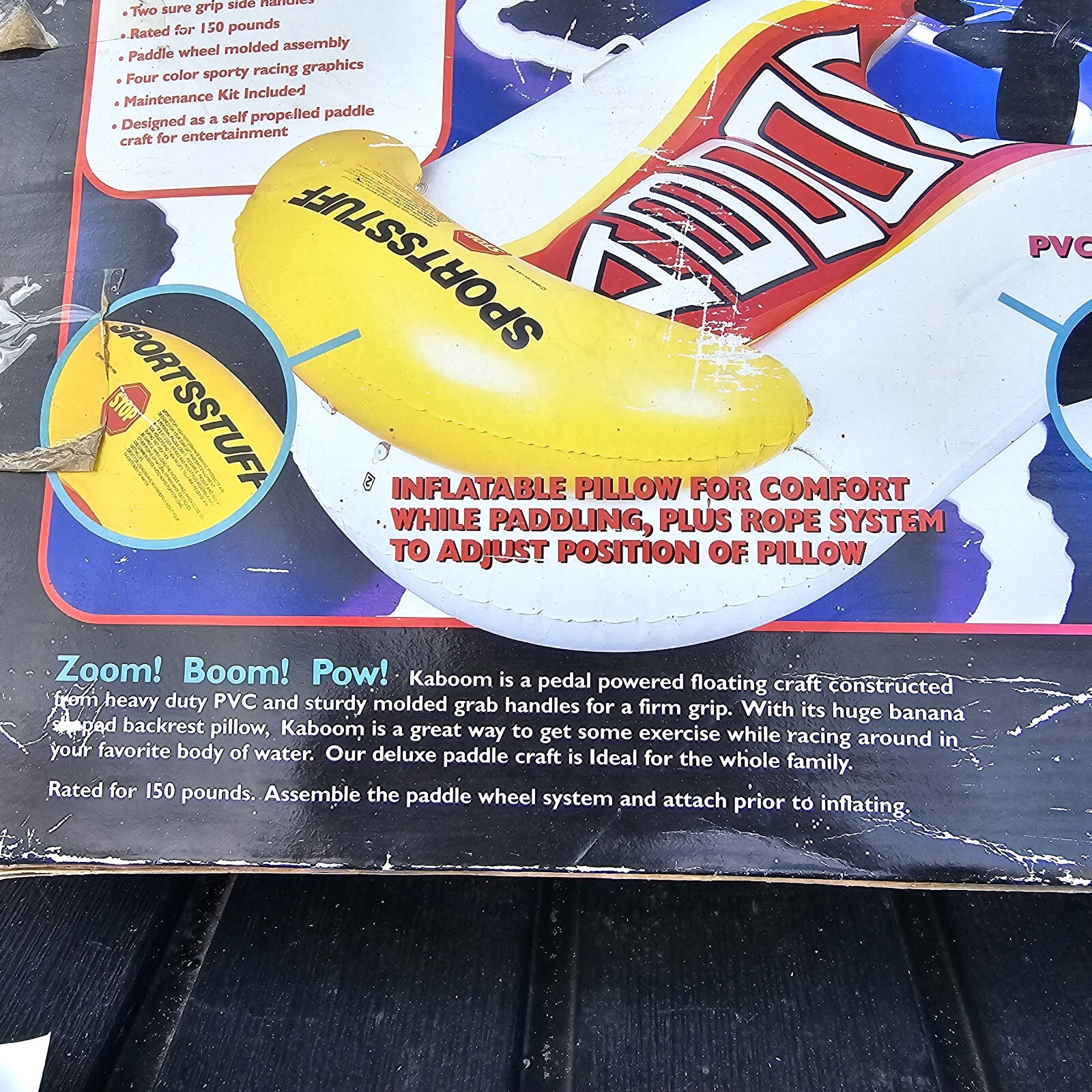 SPORTS-STUFF Kaboom XK Self Propelled Paddle Craft Inflatable Raft Float