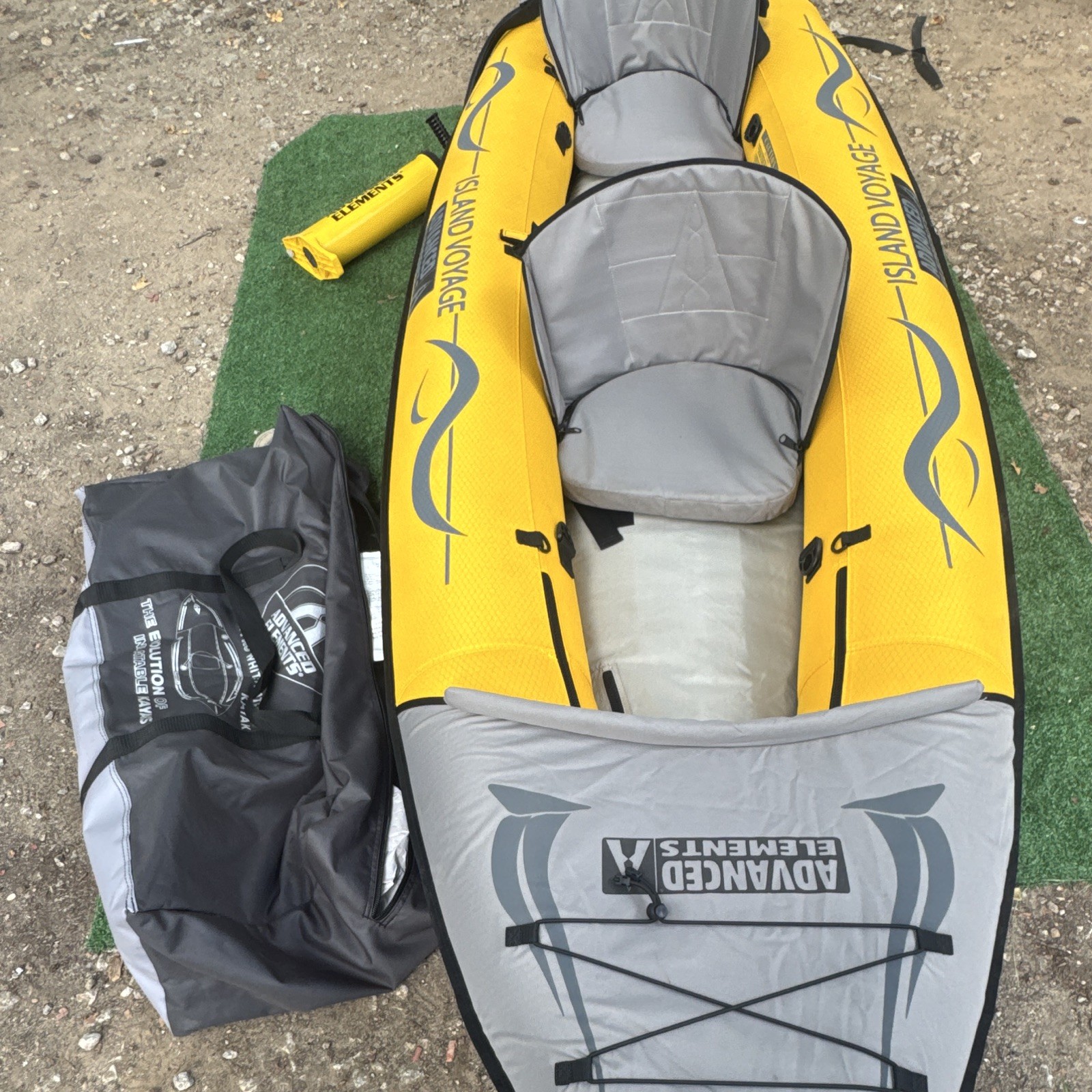 Advanced Elements Island Voyage 2 Inflatable Kayak Yellow/Gray AE3032-Y