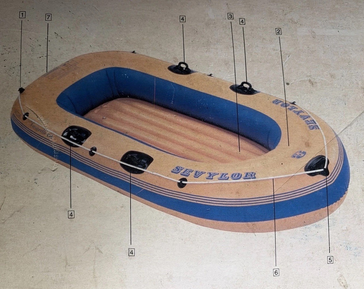 9’ 2” Sevylor CARAVELLE K85 3- or 4-Person (Up To 700 Lbs) Boat Inflatable Raft