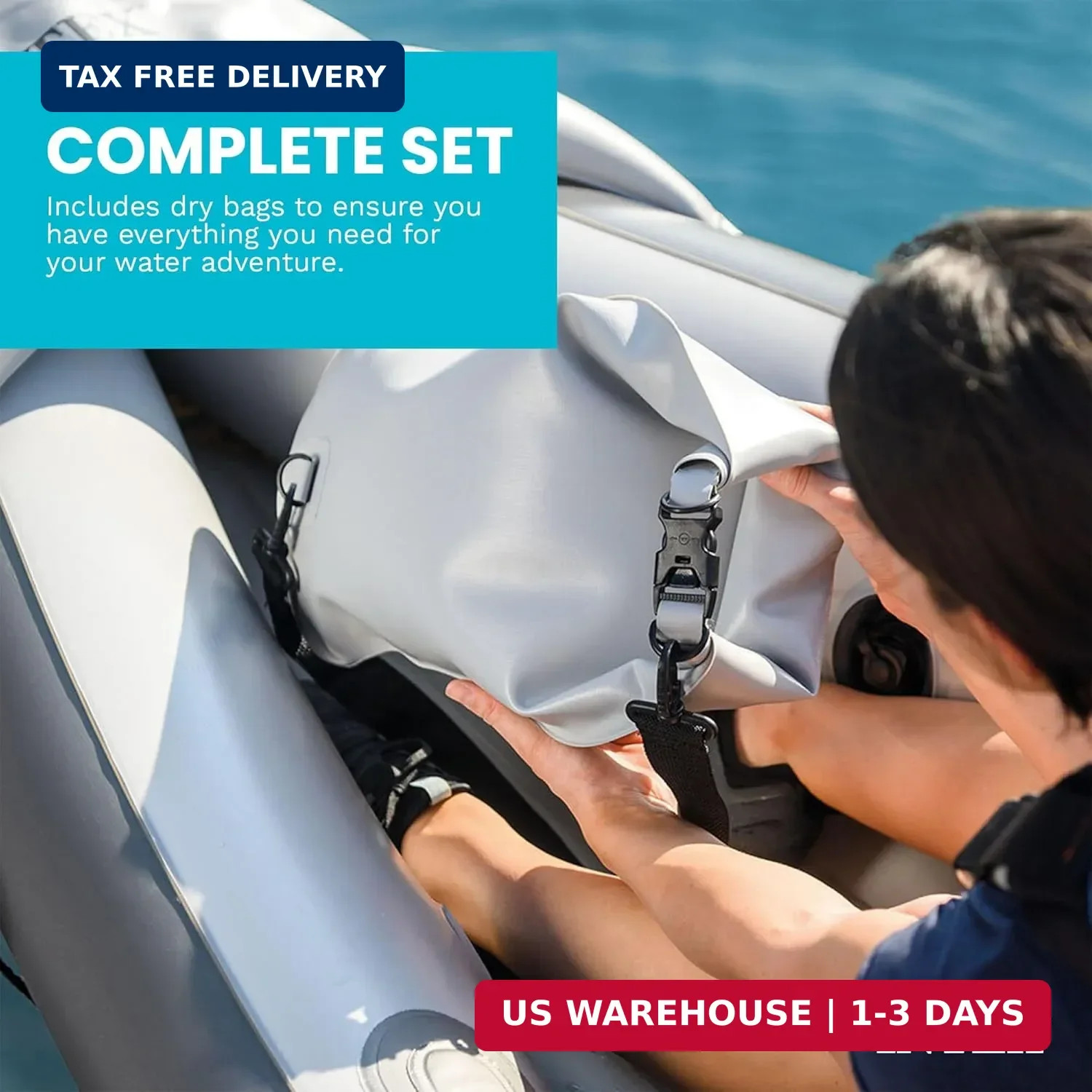 2-Person Inflatable Kayak Set, Dakota K2 with 86in Oars and Pump