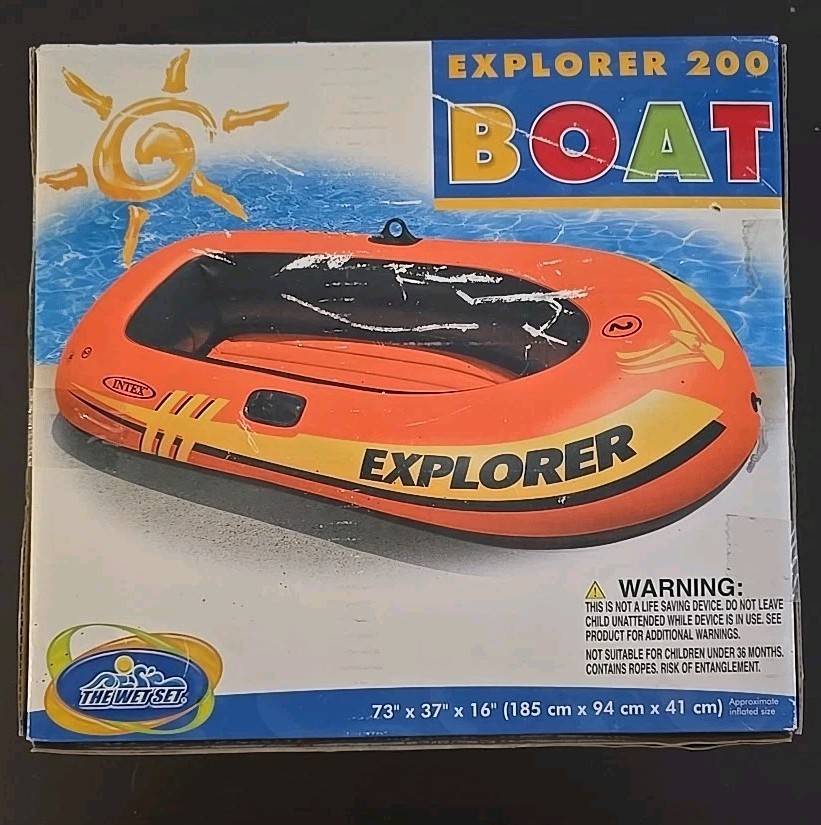 INTEX EXPLORER 200 INFLATABLE 2 Person River BOAT Raft Set New Free Ship