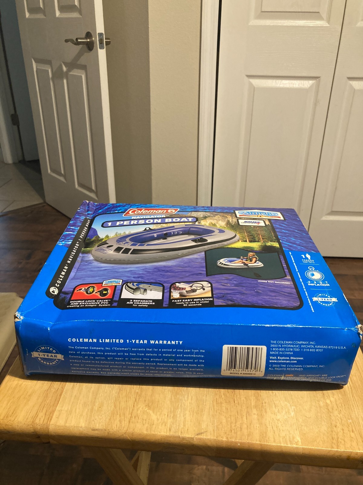 Coleman 1 Person Inflatable Boat Up To 190lbs BRAND NEW Circa 2000 SEE PICTURES
