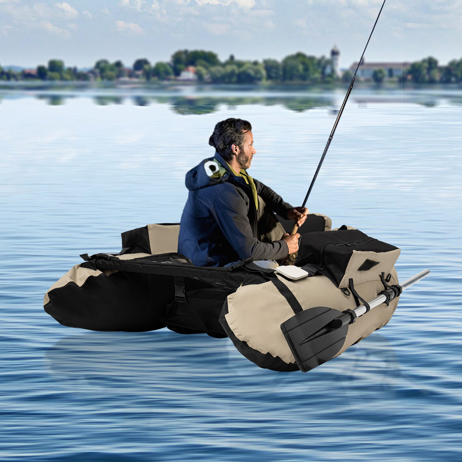 Gray Inflatable Boat Raft Fishing Dinghy Tender Pontoon Dive Rescue Heavy Duty