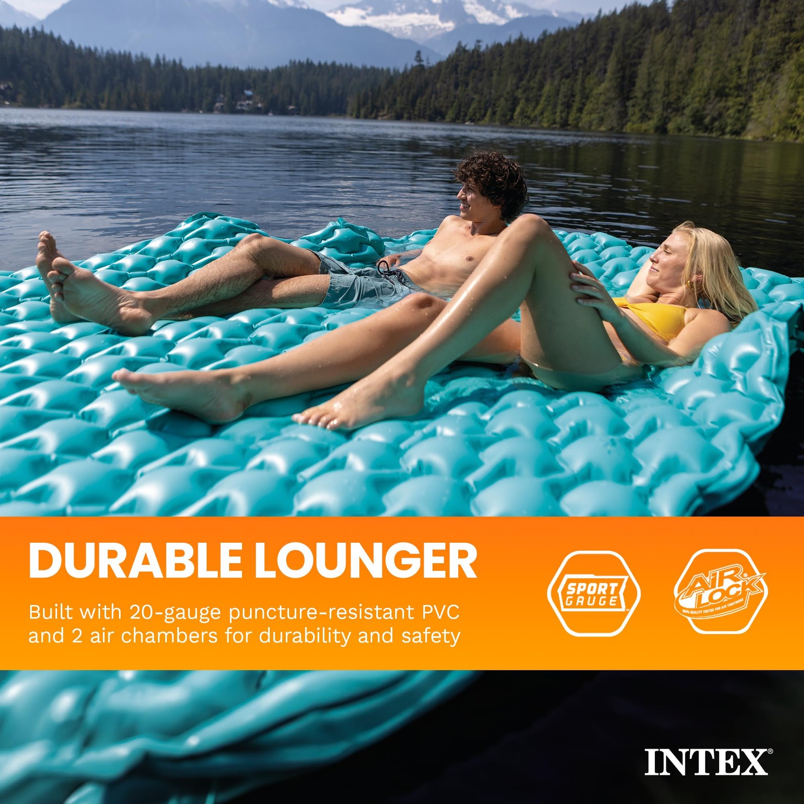 Giant Inflatable Water Mat 56841EP Float Platform Pool Lakes Teal Intex Floating