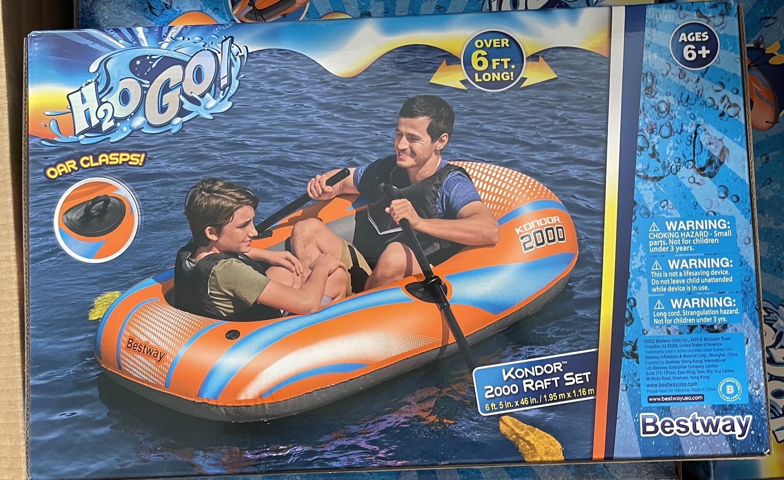 Bestway 61142E Kondor 2000 Raft Set Inflatable Boat-Orange-Brand New-Fast Ship