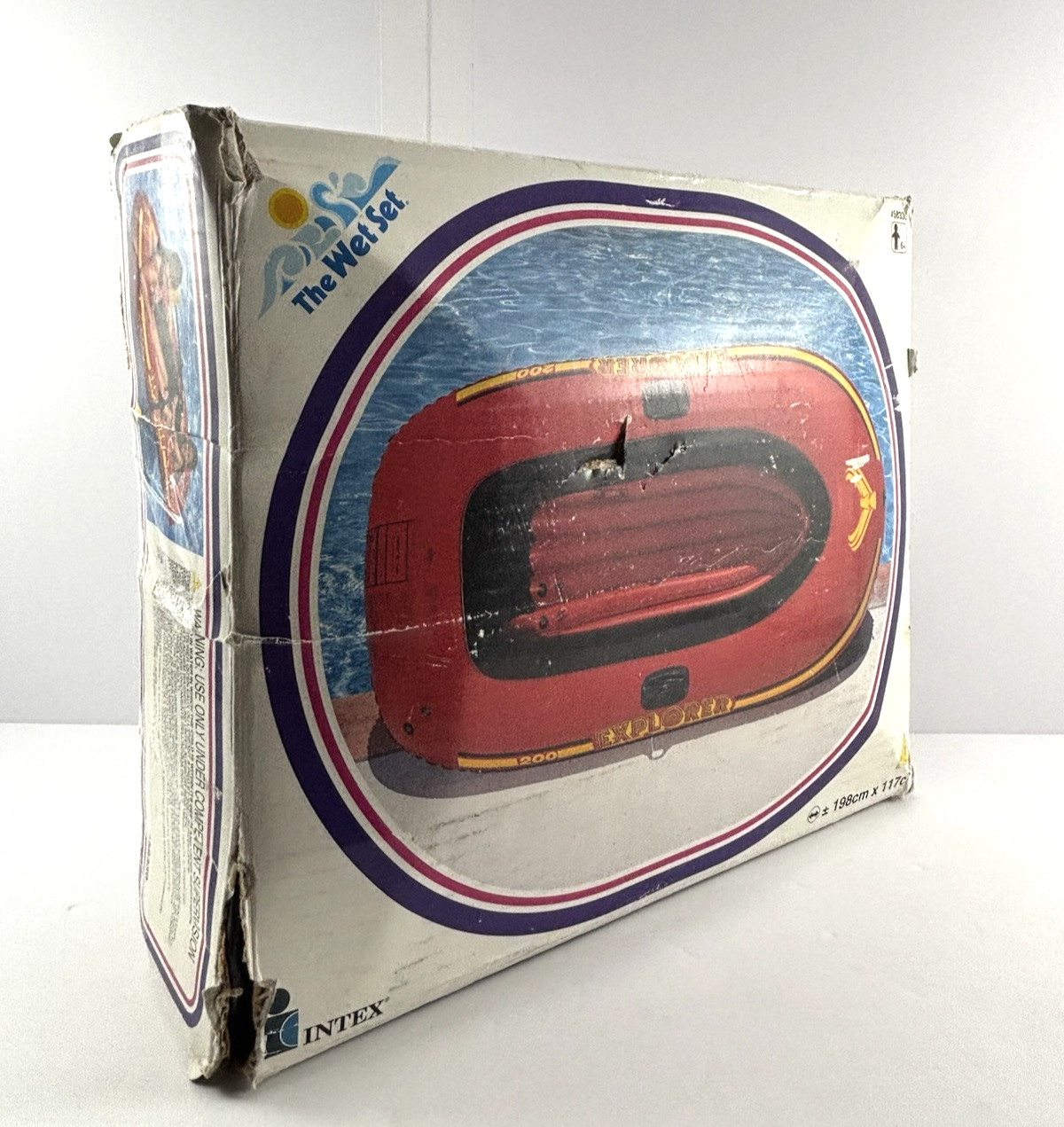 1997 Intex Explorer 200 Boat Red Vintage 3 Air Chambers Inflatable Floor
