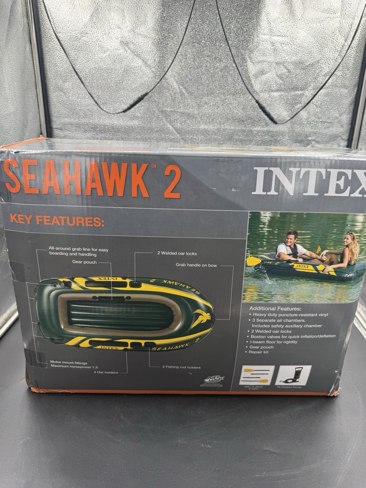 Intex 68347EP Seahawk 2 person Kayak Inflatable Boat Set with Air Pump And Oars