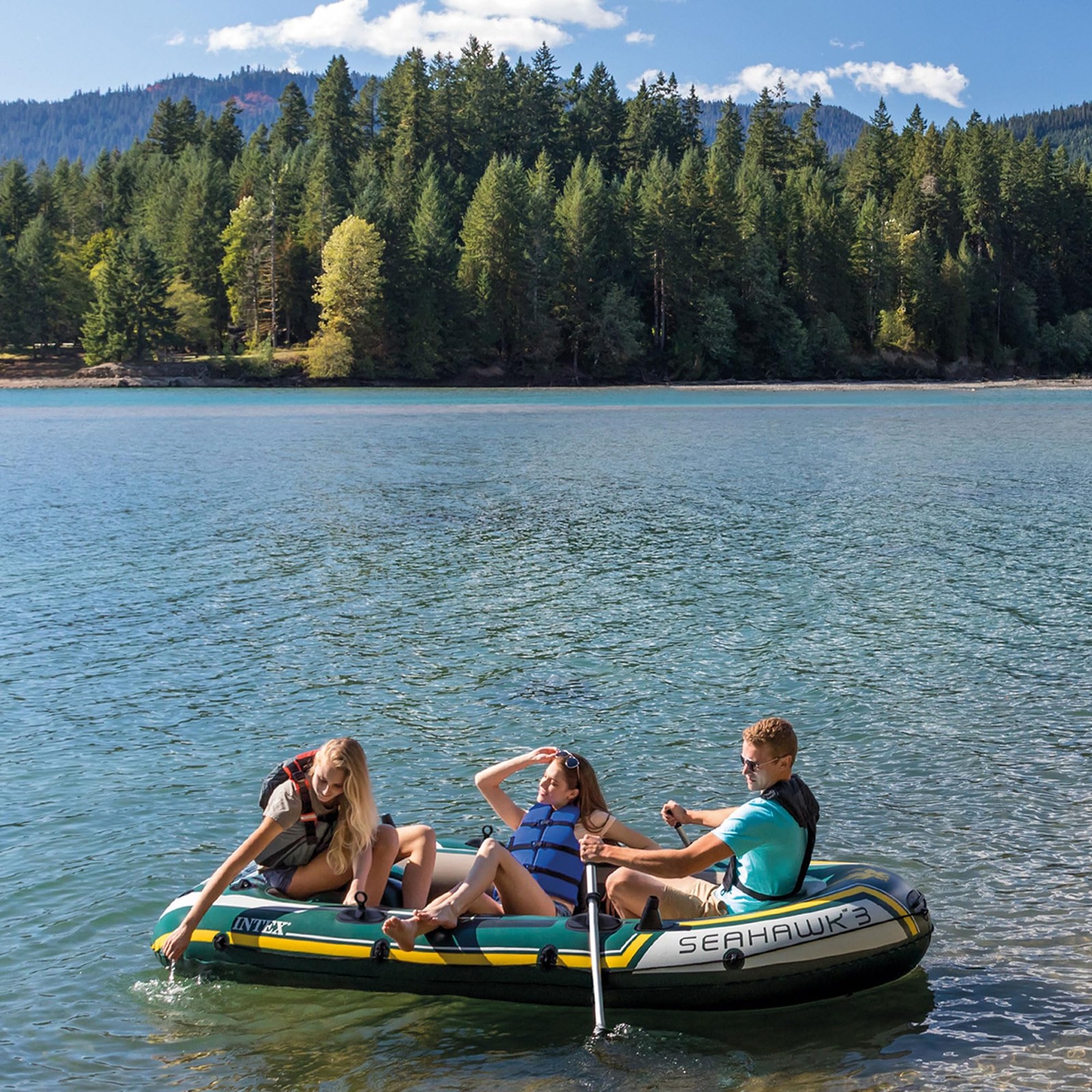 Intex Seahawk 3 Inflatable Boat For 3 Persons With Oars Pump And Accessories