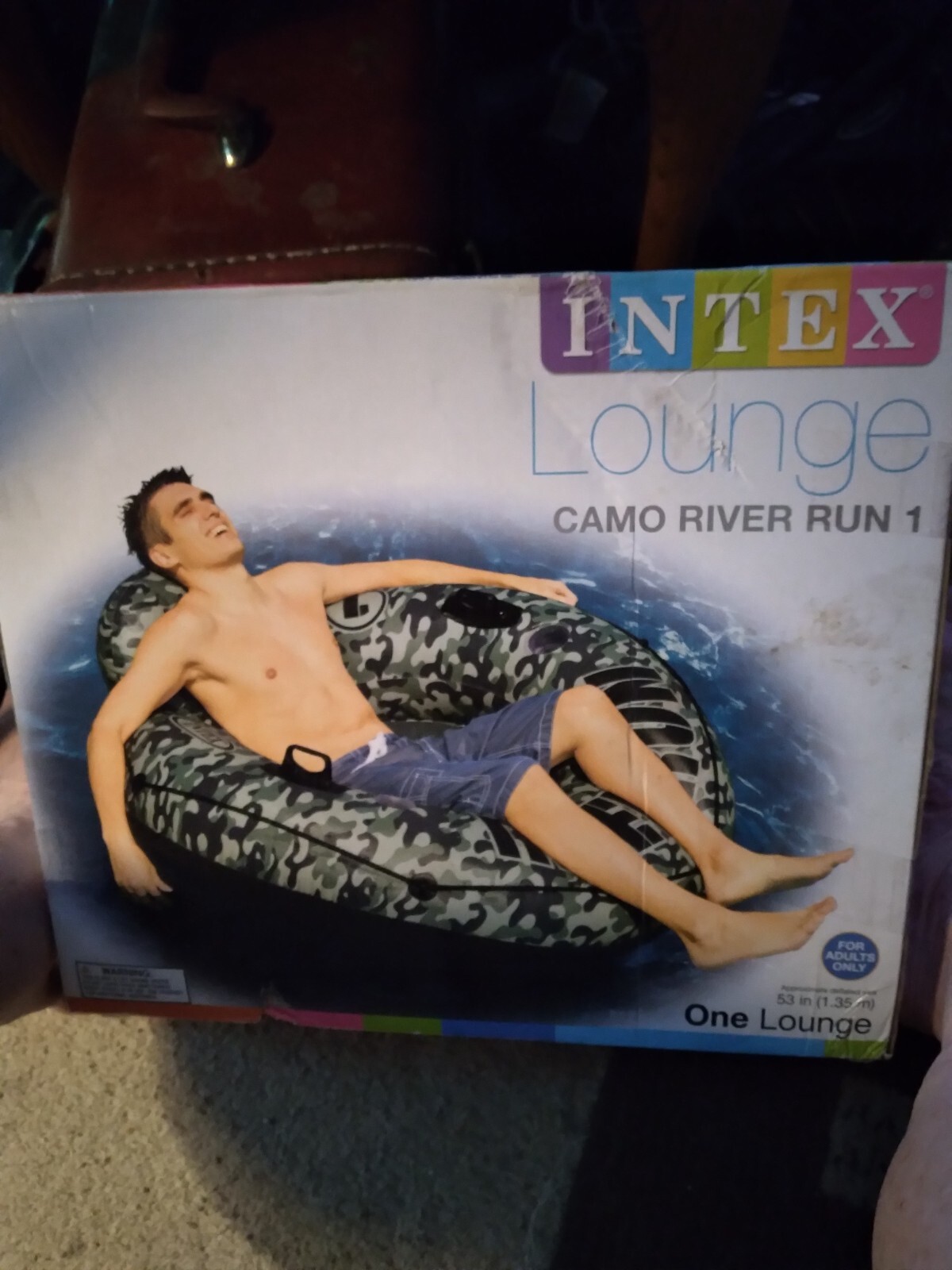 Intex River Run 1 Camo 53” Lounger🌟TWO separate floating chambers, mesh seat