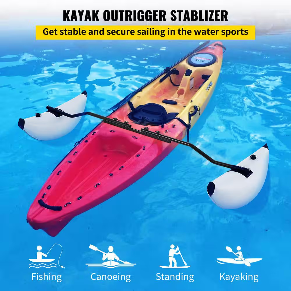 Kayak Outrigger Stabilizers, 2 PCS, PVC Inflatable Outrigger Float with Sidekick