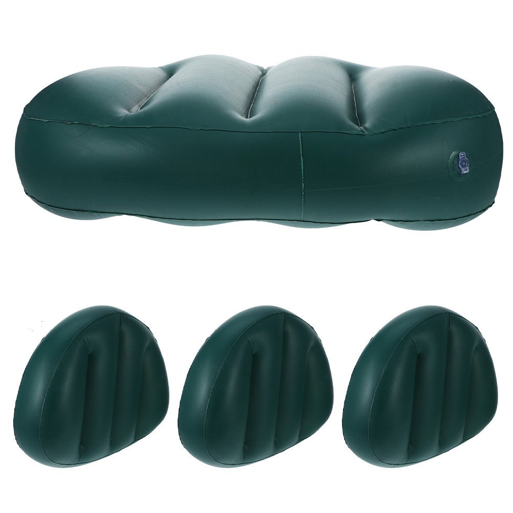 4Pcs Reusable Inflatable Boat Seat Cushions Dark Green PVC Lightweight for Kayak