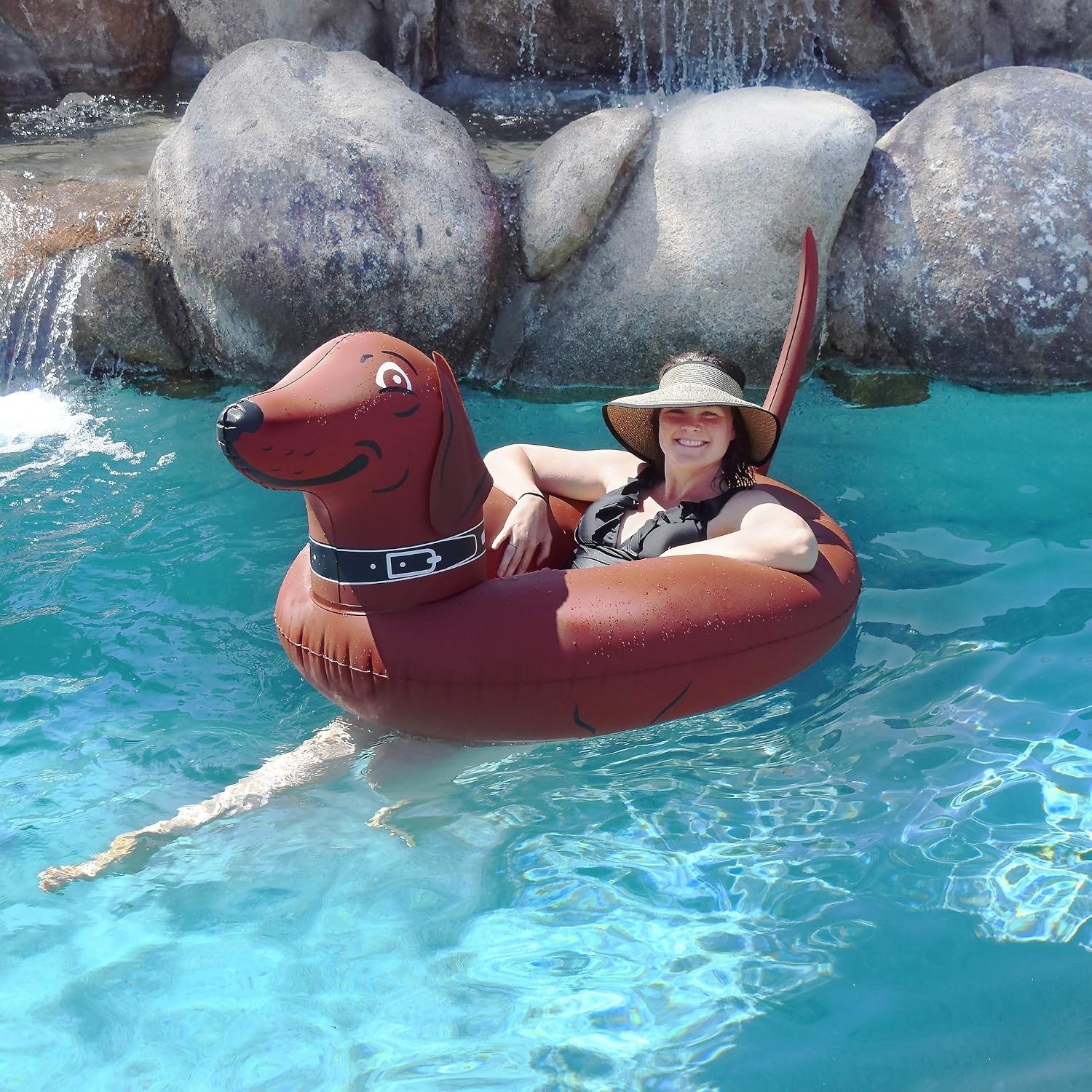 Unique 4′ Wiener Dog Inflatable Pool Float for Adults and Kids – 500 lb Capacity
