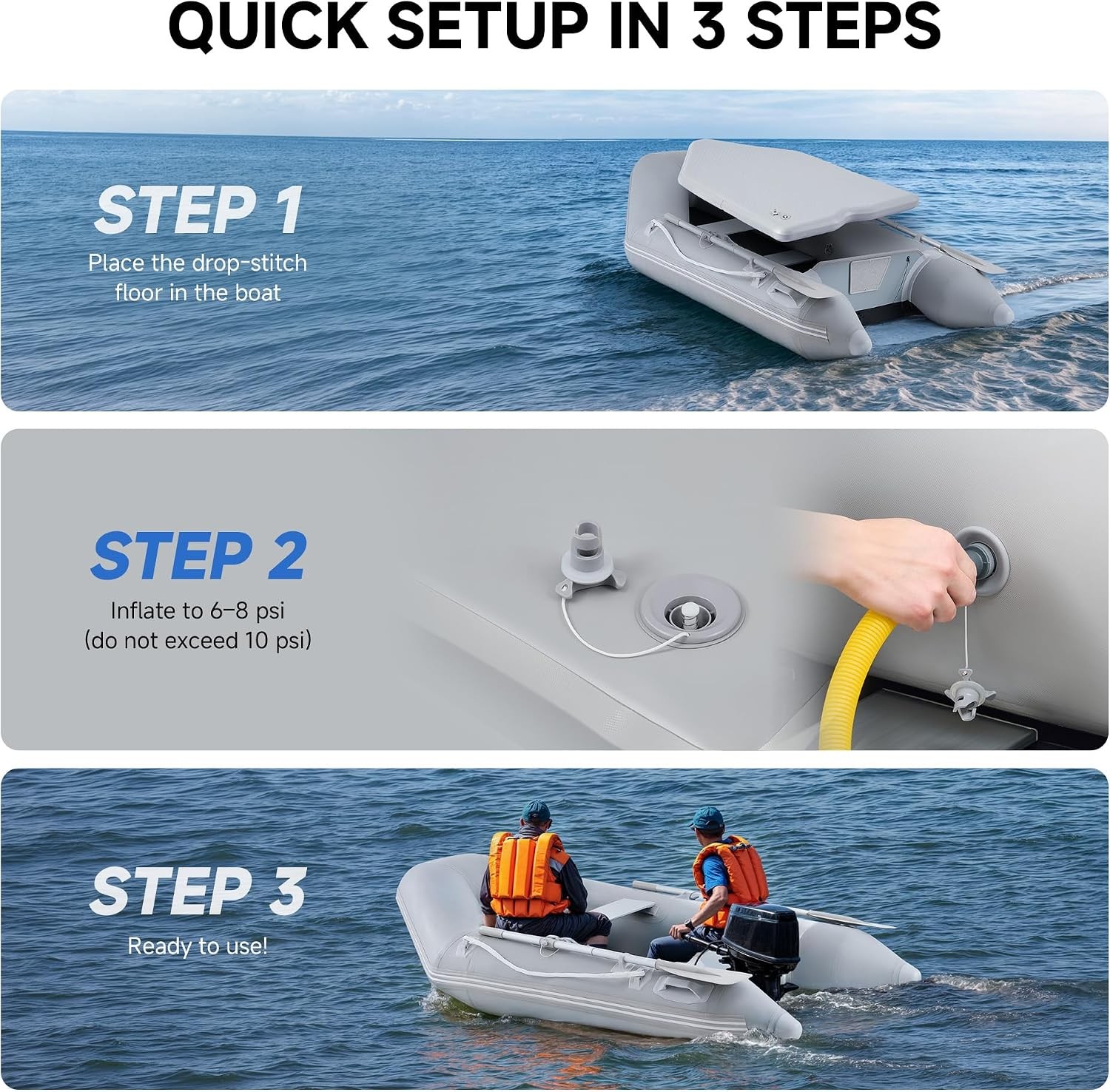 CO-Z Inflatable Floor Replacement for 7.5 ft Boats, 4.7×2.5 ft, Used